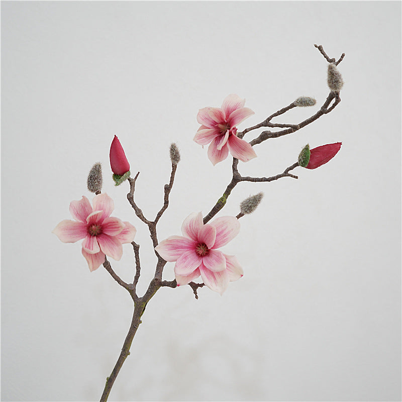 Artificial Magnolia Stem – 28.3" Premium Real-Touch Faux Flower for Home Décor