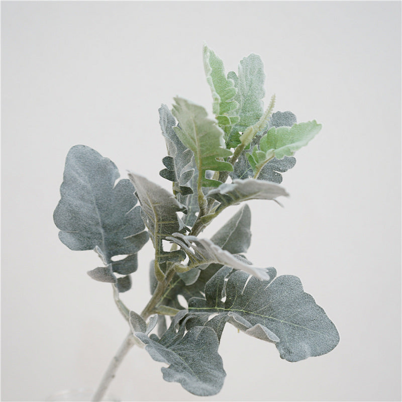 Artificial Silver Leaf Stem – 17.7" Faux Greenery for Home & Floral Décor
