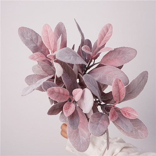 Artificial Bunny Ear Leaf Stem – 14.2" Pink Faux Foliage for Home & Wedding Décor