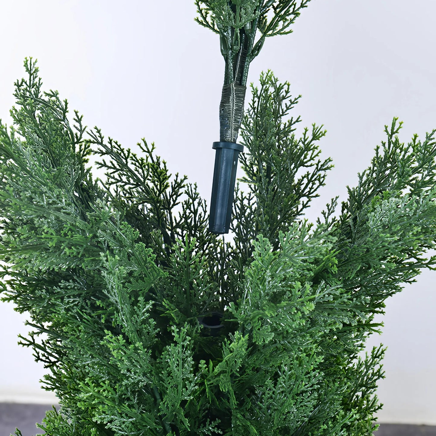 Artificial Christmas Cypress Tree – Faux Green Holiday Plant with Black Pot for Home Décor
