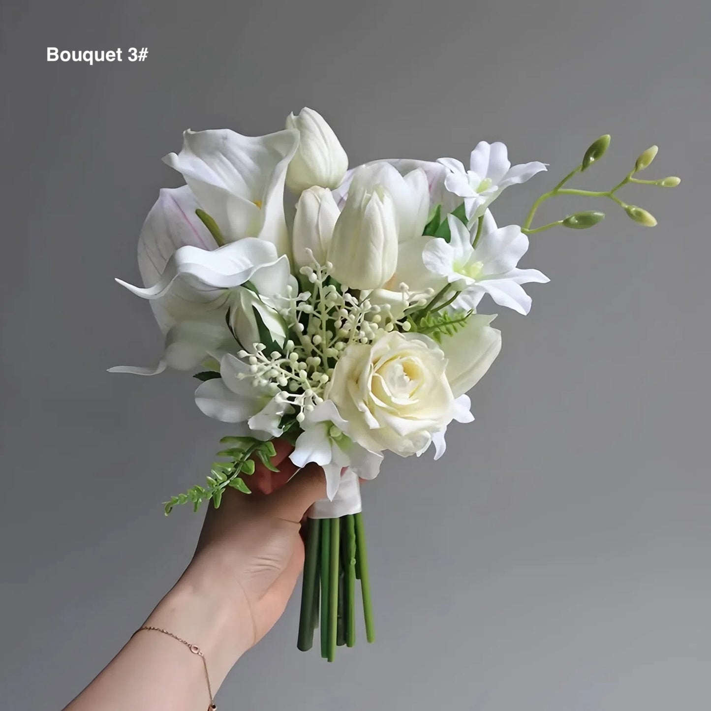 Elegant Artificial White Wedding Bouquet Series – Timeless & Realistic Bridal Flowers