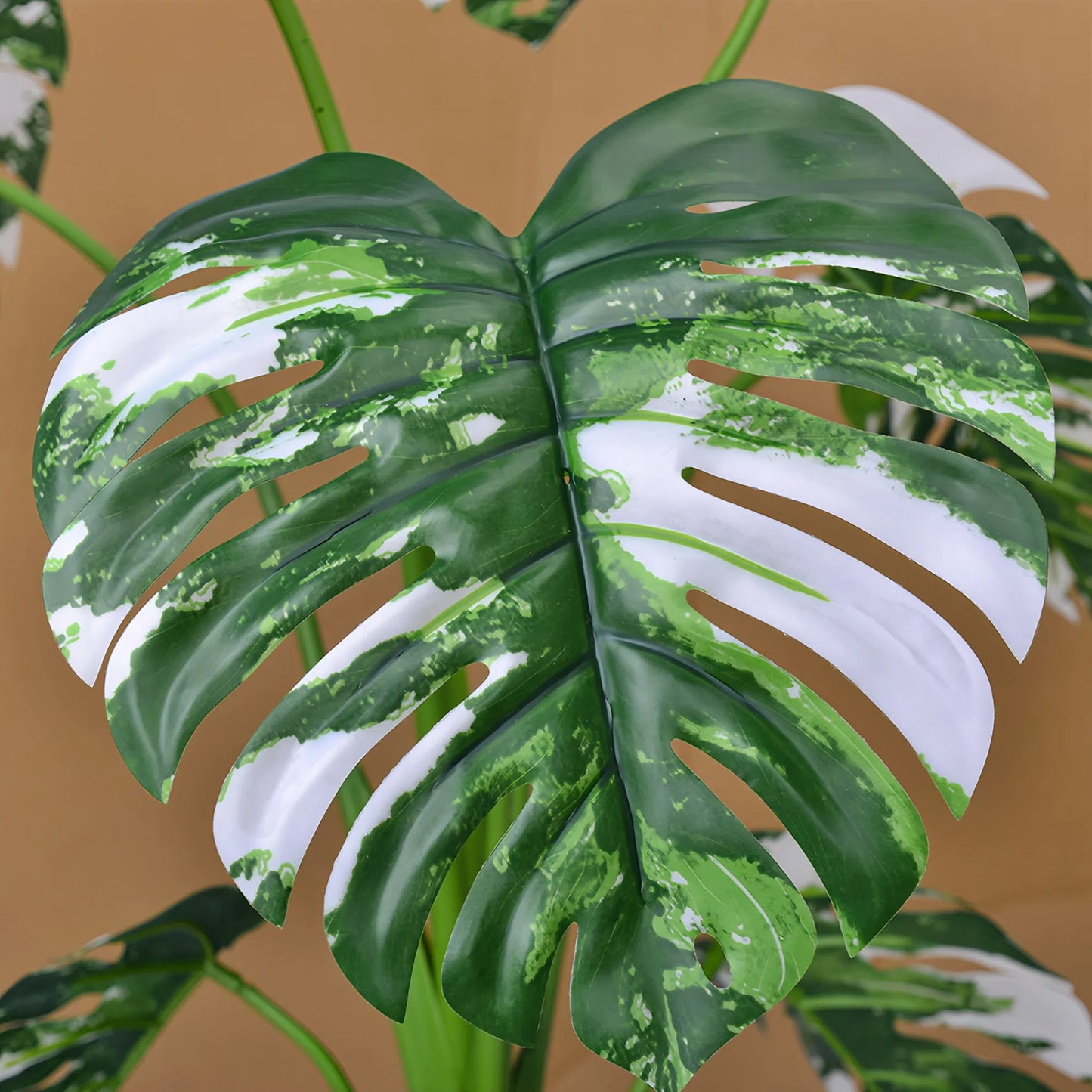 Artificial Monstera Plant in Woven Basket – 3ft