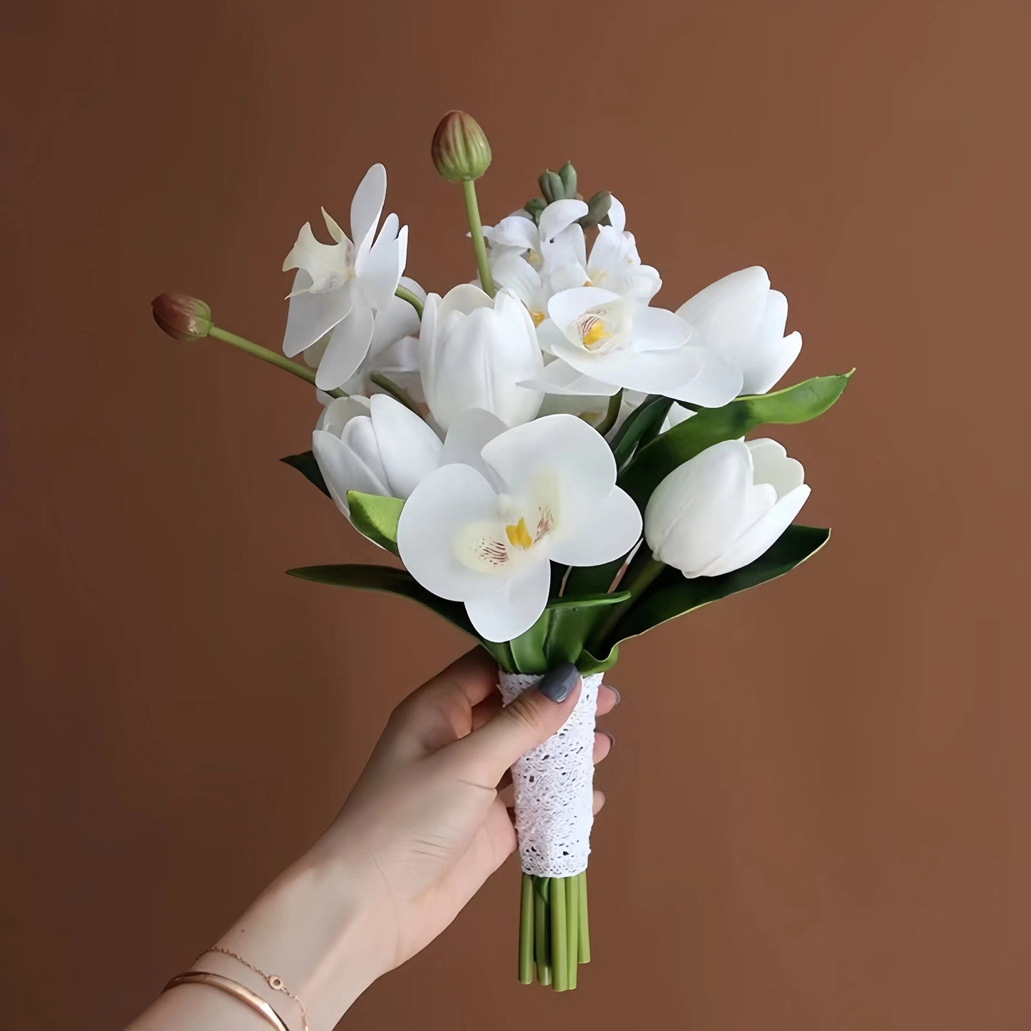 Elegant Artificial White Wedding Bouquet Series – Timeless & Realistic Bridal Flowers
