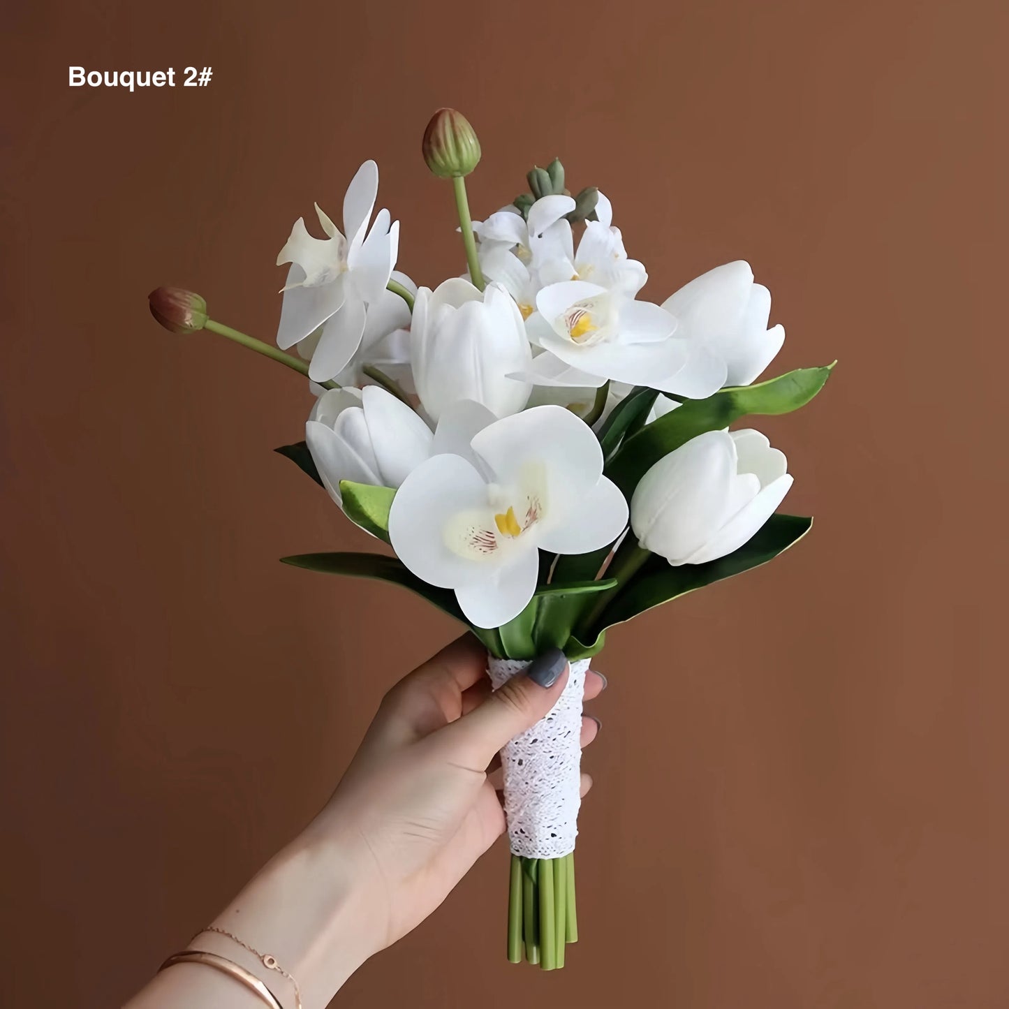 Elegant Artificial White Wedding Bouquet Series – Timeless & Realistic Bridal Flowers