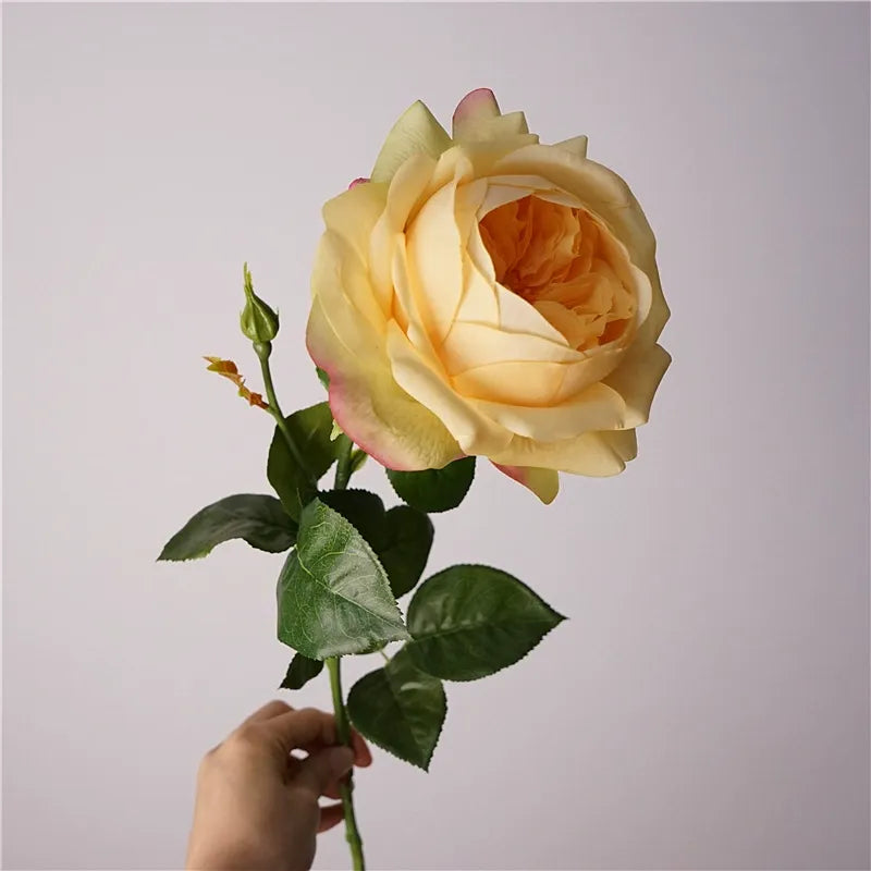 Artificial Juliet Rose Stem – 27.6" Premium Real-Touch Moisture-Retaining Faux Flower for Wedding & Home Décor