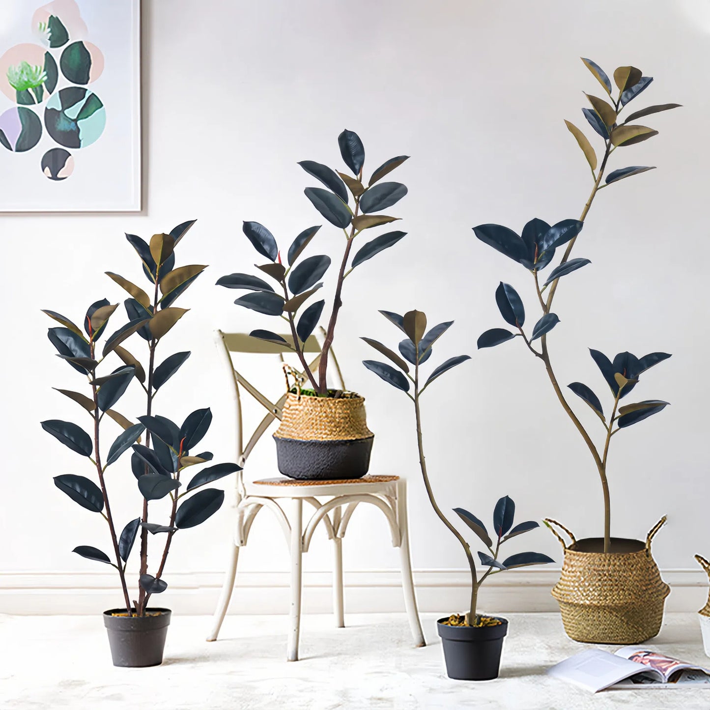 Artificial Ficus Elastica ‘Black Gold’ Rubber Plant – Premium Indoor Floor Décor