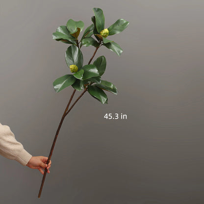 Tall Artificial Magnolia Leaf Branch wtih Buds