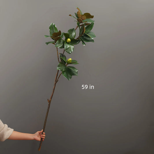 Tall Artificial Magnolia Leaf Branch wtih Buds