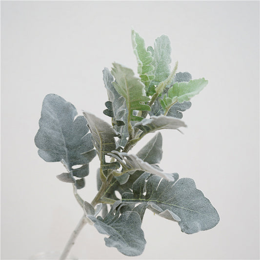 Artificial Silver Leaf Stem – 17.7" Faux Greenery for Home & Floral Décor