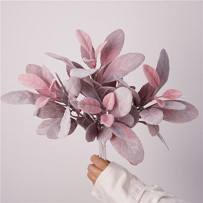Artificial Bunny Ear Leaf Stem – 14.2" Pink Faux Foliage for Home & Wedding Décor
