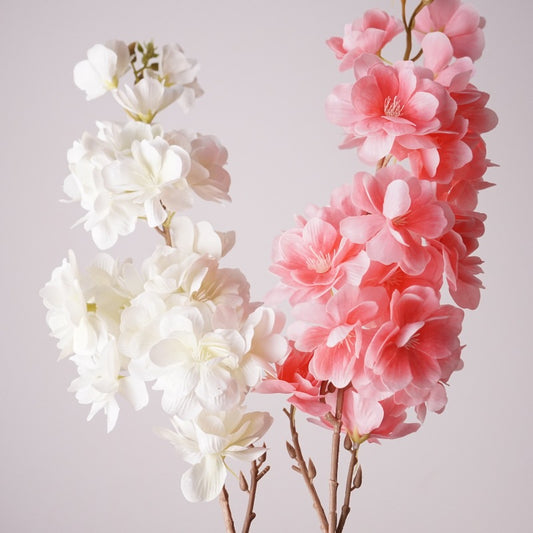 Artificial Cherry Blossom Branch – 27.6" Premium Real-Touch Moisture-Retaining Faux Flower for Wedding & Home Décor