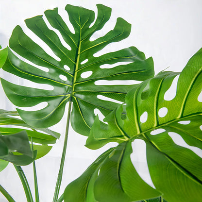 Artificial Monstera Plant with Black Pot – Indoor Decoration