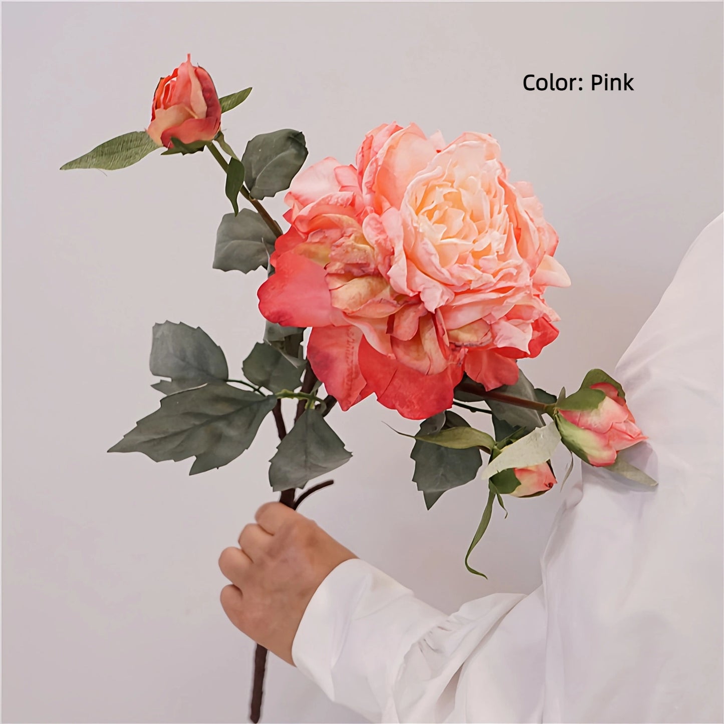 Artificial Peony Stem – 1 Bloom with 3 Buds