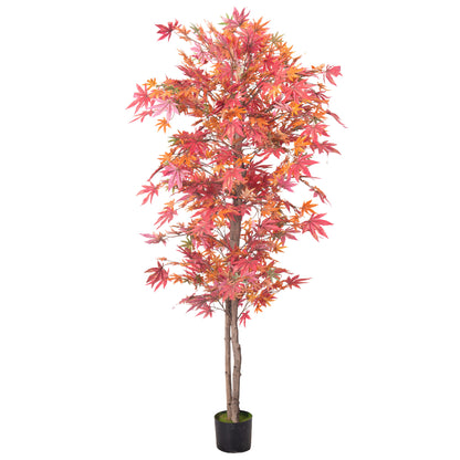 Artificial Maple Tree – Red, Lifelike Decorative Tree