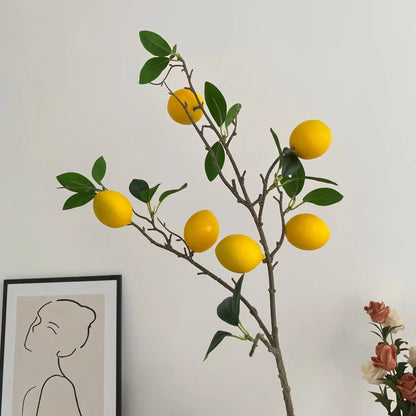 High-Quality Faux Lemon Branch – 32.7" | Ideal for Home, Wedding & Visual Merchandising