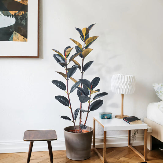 Artificial Ficus Elastica ‘Black Gold’ Rubber Plant – Premium Indoor Floor Décor