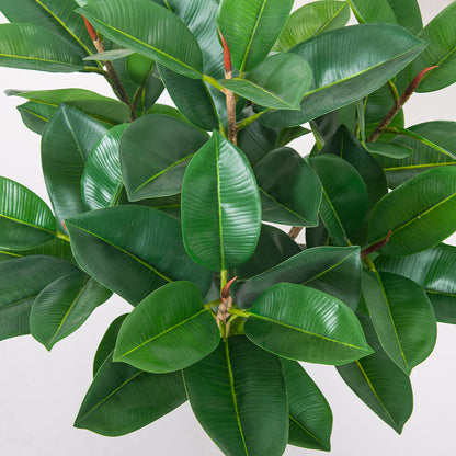 Artificial Green Rubber Ficus Plant – 3ft (Soft PVC, Lifelike Decorative Plant)