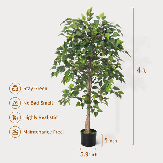 Artificial Green Birch Tree – Lifelike Soft PVC Decoration (4ft / 5.2ft)