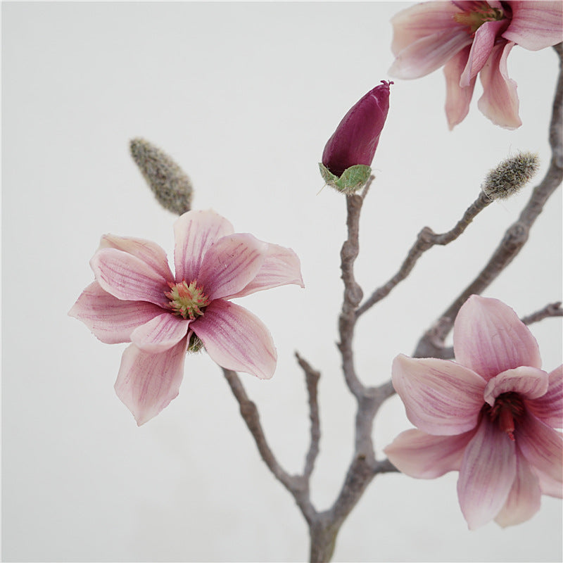 Artificial Magnolia Stem – 28.3" Premium Real-Touch Faux Flower for Home Décor
