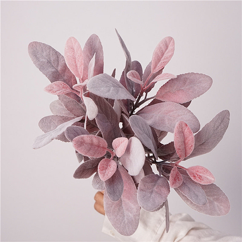 Artificial Bunny Ear Leaf Stem – 14.2" Pink Faux Foliage for Home & Wedding Décor