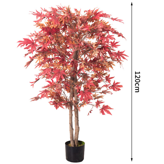 Artificial Maple Tree – Red, Lifelike Decorative Tree