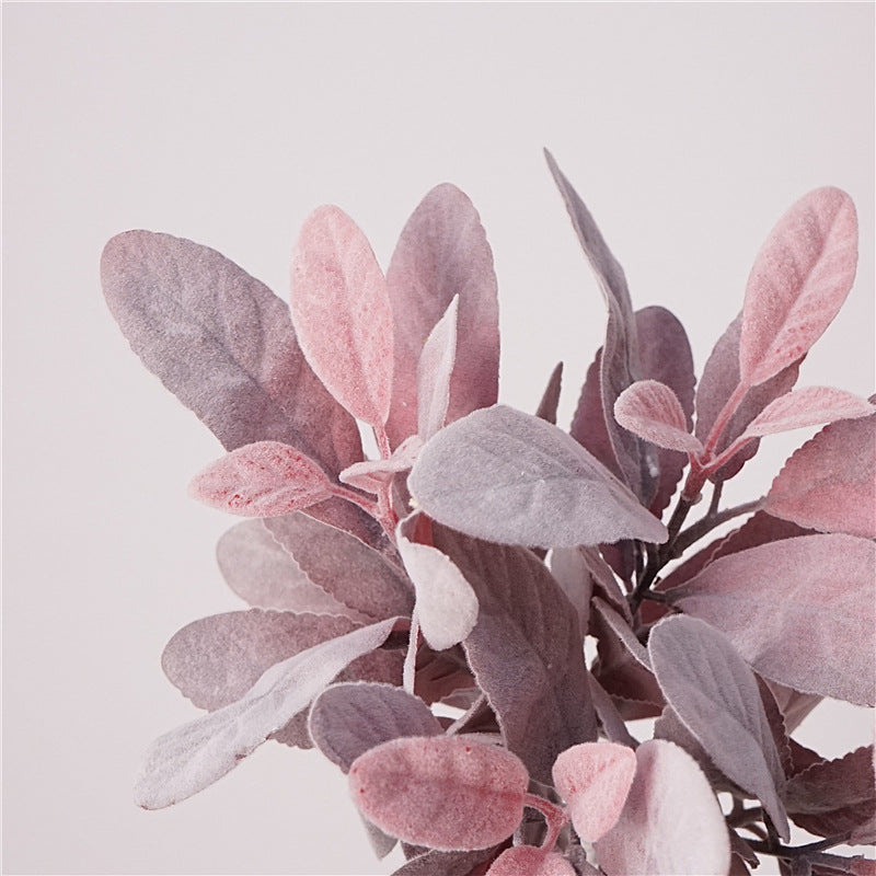 Artificial Bunny Ear Leaf Stem – 14.2" Pink Faux Foliage for Home & Wedding Décor