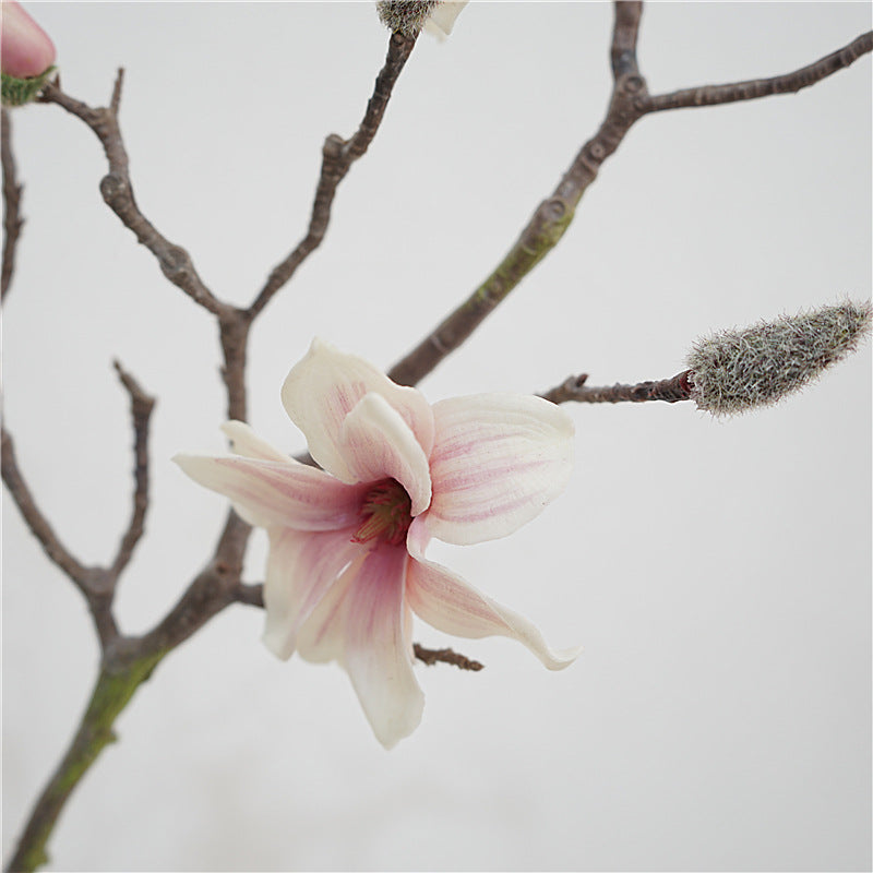 Artificial Magnolia Stem – 28.3" Premium Real-Touch Faux Flower for Home Décor
