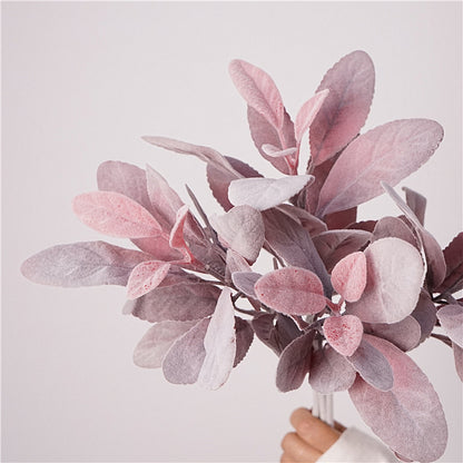 Artificial Bunny Ear Leaf Stem – 14.2" Pink Faux Foliage for Home & Wedding Décor