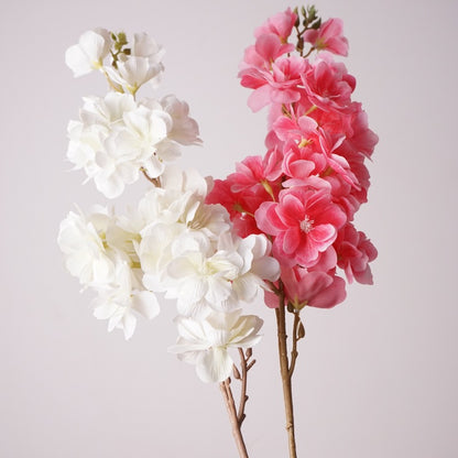 Artificial Cherry Blossom Branch – 27.6" Premium Real-Touch Moisture-Retaining Faux Flower for Wedding & Home Décor