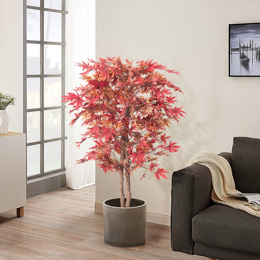 Artificial Maple Tree – Red, Lifelike Decorative Tree
