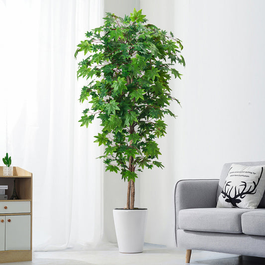 Artificial Maple Tree – Green, Lifelike Decorative Tree (4ft / 5.2ft, Soft PVC)