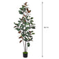 Artificial Magnolia Tree – White Blooms & Lush Green Leaves
