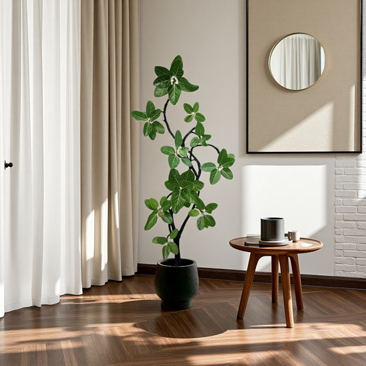 Artificial Ficus Benghalensis Tree – Indoor Potted Plant | Green Rubber Tree