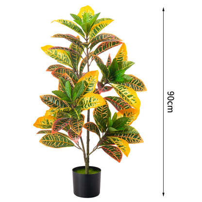 Artificial Golden Ficus Plant – Yellow-Green (2ft / 3ft, Plastic)