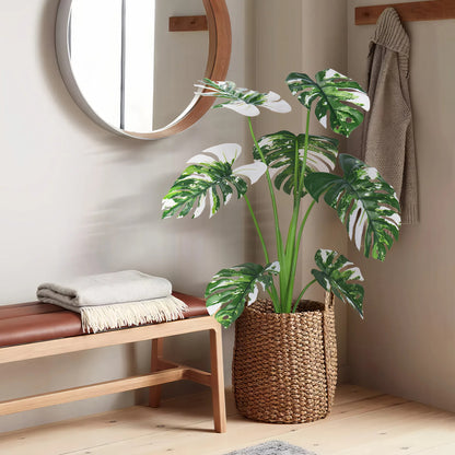Artificial Monstera Plant in Woven Basket – 3ft