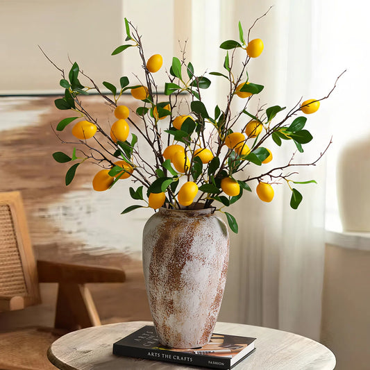 High-Quality Faux Lemon Branch – 32.7" | Ideal for Home, Wedding & Visual Merchandising