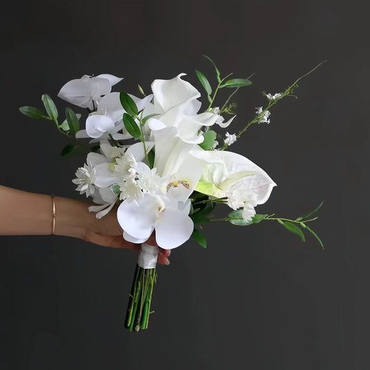 Elegant Artificial White Wedding Bouquet Series – Timeless & Realistic Bridal Flowers