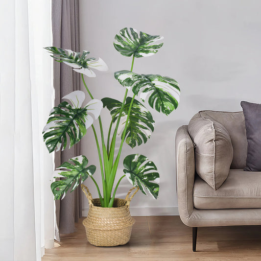 Artificial Monstera Plant in Woven Basket – 3ft