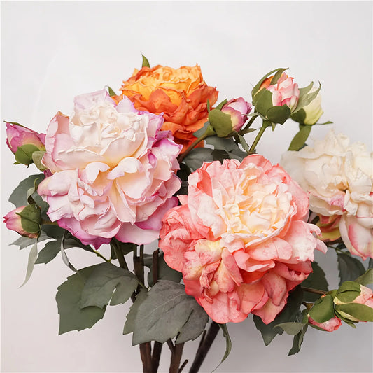 Artificial Peony Stem – 1 Bloom with 3 Buds