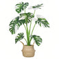 Artificial Monstera Plant in Woven Basket – 3ft
