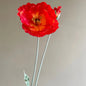 Artificial Flocked Poppy Stem – 39.4” Long Velvet Poppy Flower for Wedding, Home & Event Décor