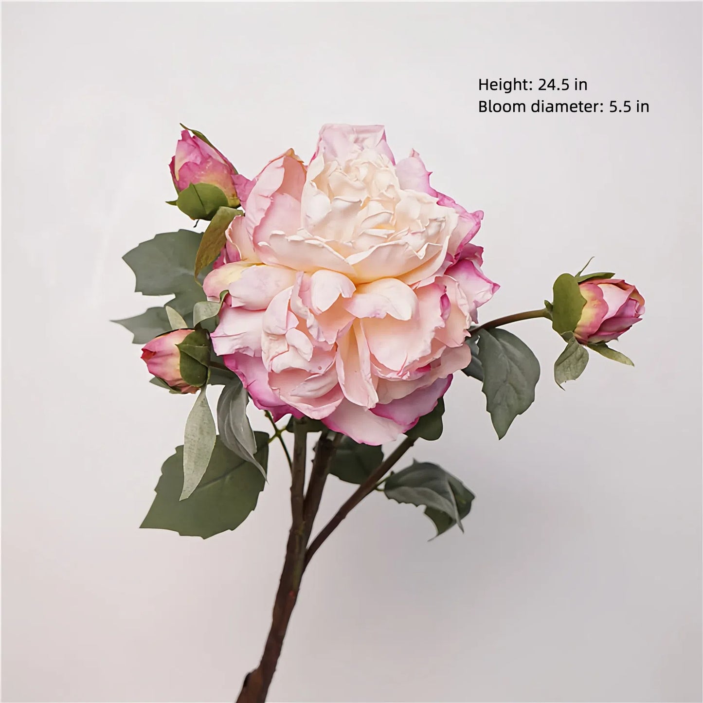 Artificial Peony Stem – 1 Bloom with 3 Buds