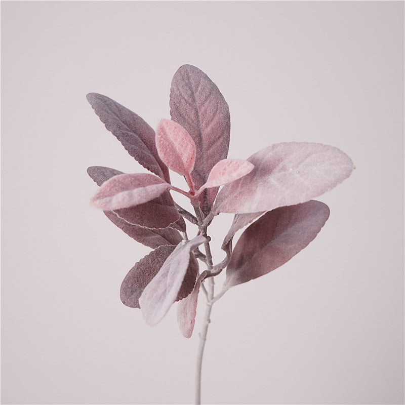 Artificial Bunny Ear Leaf Stem – 14.2" Pink Faux Foliage for Home & Wedding Décor