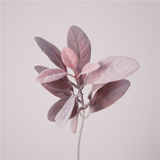 Artificial Bunny Ear Leaf Stem – 14.2" Pink Faux Foliage for Home & Wedding Décor