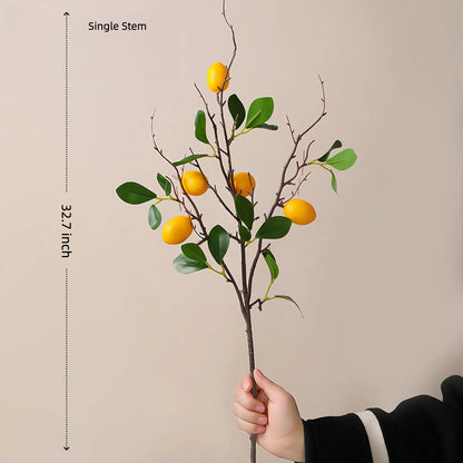 High-Quality Faux Lemon Branch – 32.7" | Ideal for Home, Wedding & Visual Merchandising