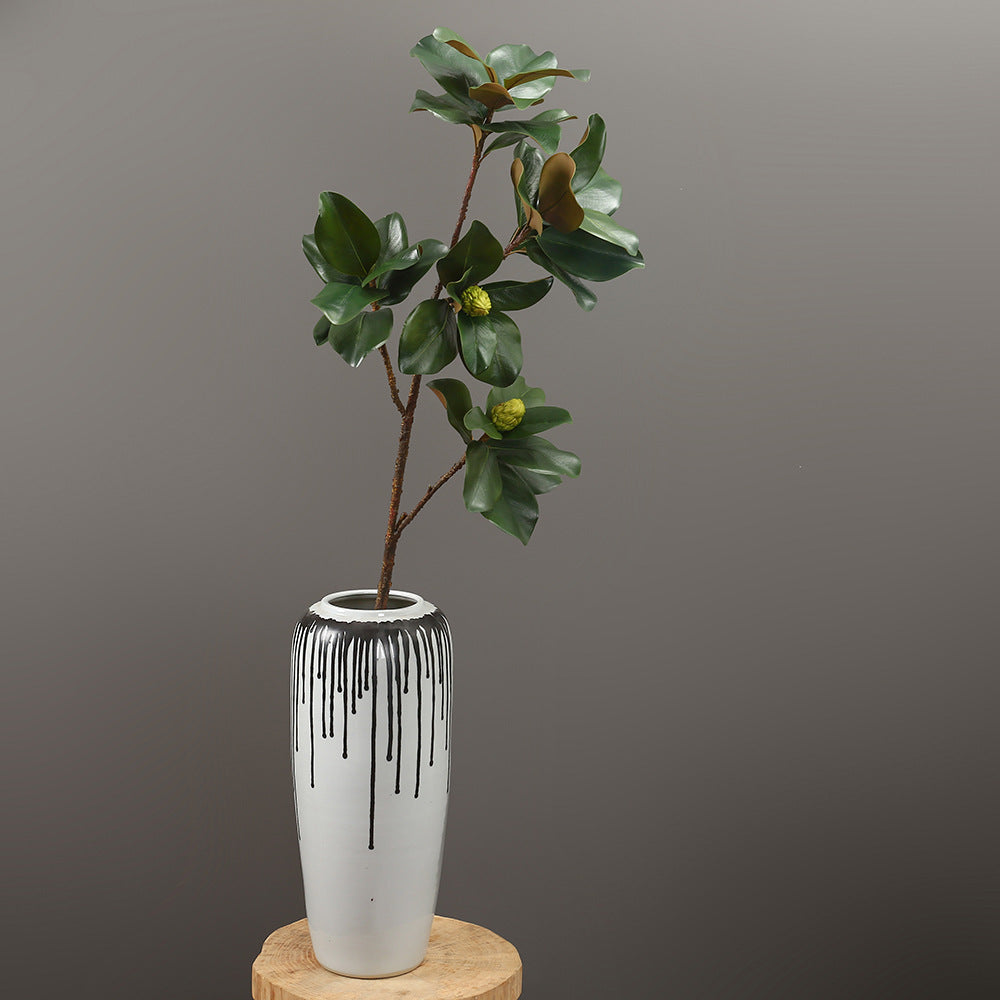 Tall Artificial Magnolia Leaf Branch wtih Buds