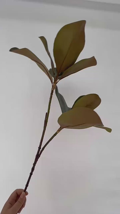 Tall Artificial Magnolia Leaf Branch wtih Buds